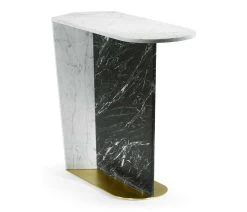 Jonathan Charles Supper Table White & Black Marble
