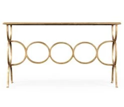 Jonathan Charles Console Table Circles - Gilded -Lifestyle Haven Shop jonathan charles living jonathan charles console table circles gilded house of isabella uk 39854868857139