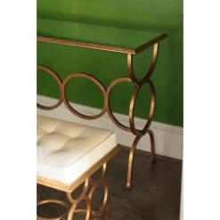 Jonathan Charles Console Table Circles - Gilded -Lifestyle Haven Shop jonathan charles living jonathan charles console table circles gilded house of isabella uk 39854869086515