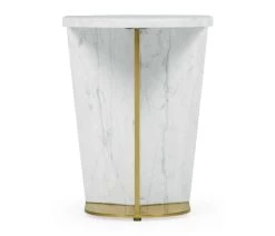 Jonathan Charles End Table In White Calcutta Marble - Small -Lifestyle Haven Shop jonathan charles living jonathan charles end table in white calcutta marble small house of isabella uk 39855039185203