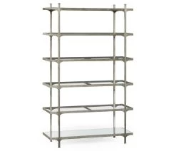 Jonathan Charles Etagere Contemporary Six-tier - Silver