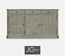 Jonathan Charles Sideboard Rustic With Three Doors In Rustic Grey