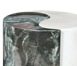 Jonathan Charles Charles Outdoor Circular Yin Yang Drinks Table In Faux Marble