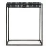 Jonathan Charles Charles Outdoor Square Iron End Table In Faux Black Marble