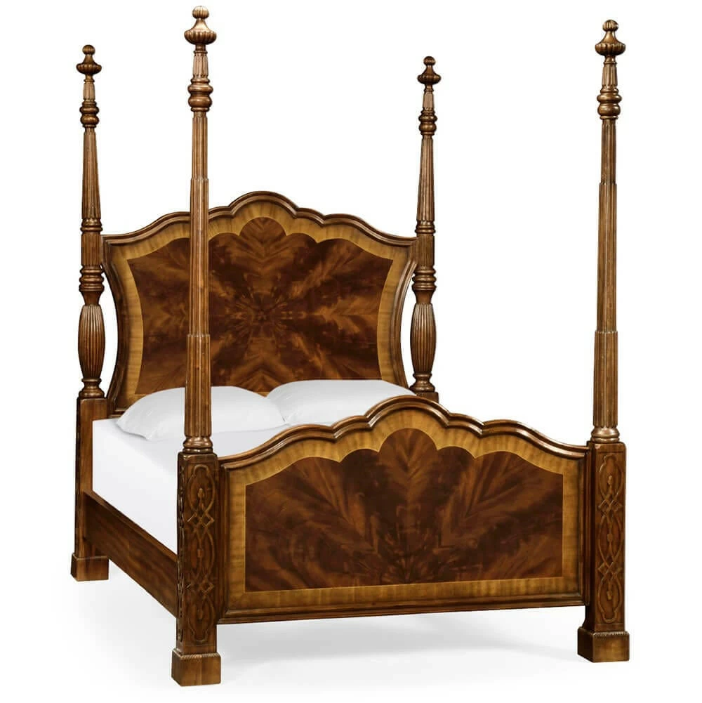 Jonathan Charles King Four Poster Bed Chippendale In Mahogany 1 Jonathan Charles King Four Poster Bed Chippendale In Mahogany