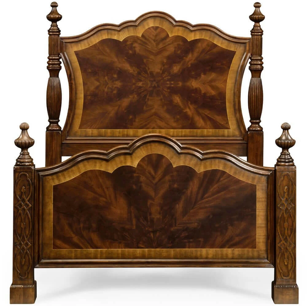 Jonathan Charles King Four Poster Bed Chippendale In Mahogany 2 Jonathan Charles King Four Poster Bed Chippendale In Mahogany - Image 2