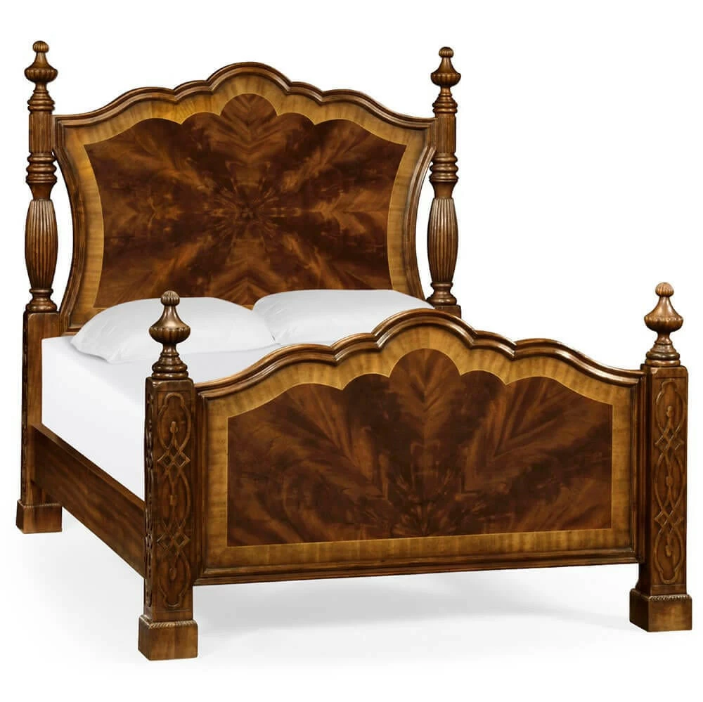 Jonathan Charles King Four Poster Bed Chippendale In Mahogany 5 Jonathan Charles King Four Poster Bed Chippendale In Mahogany - Image 5