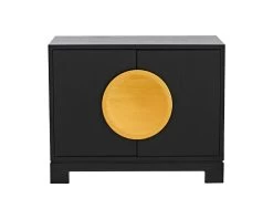 Hoxton Wenge Oak And Gold Bedside Table