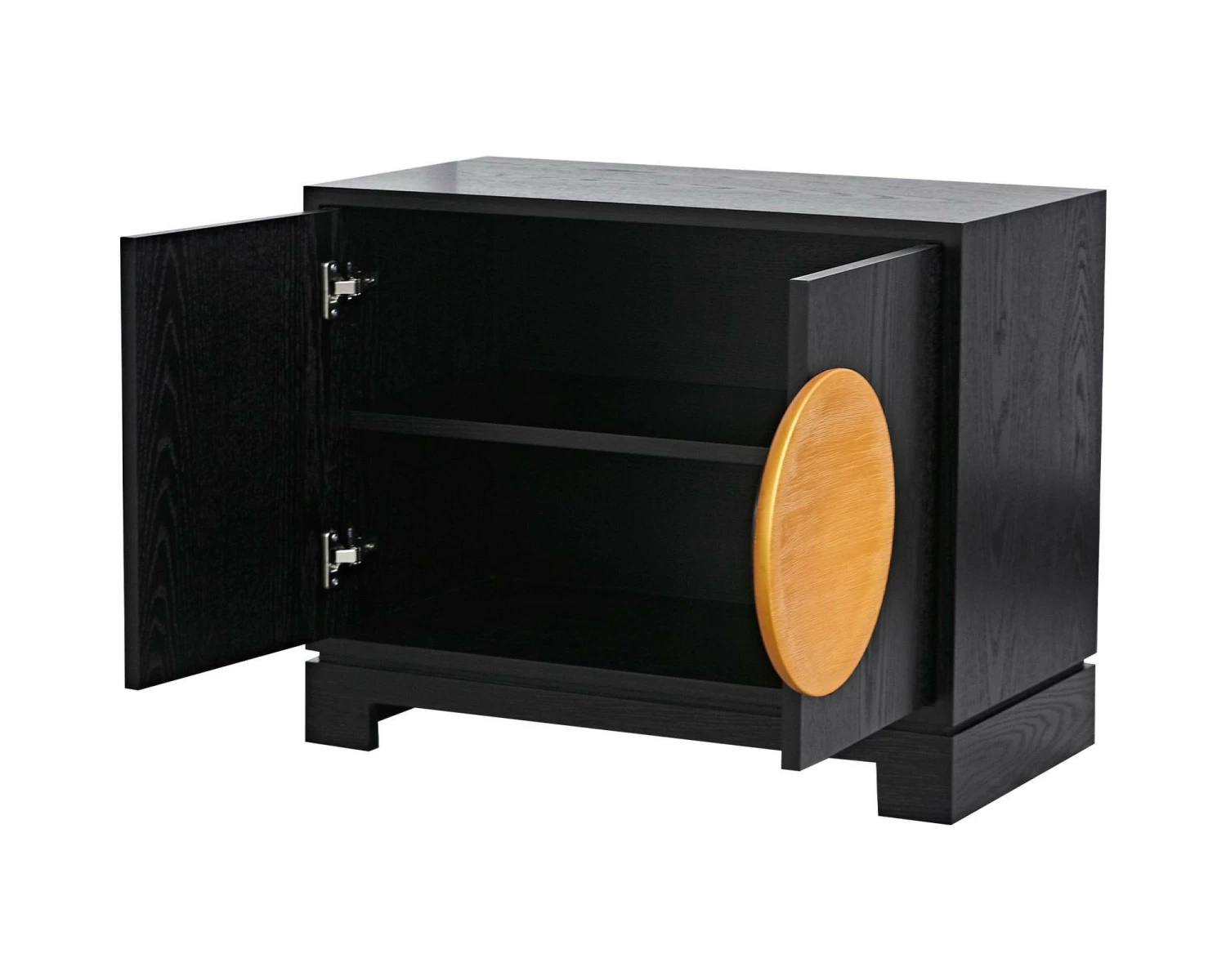 Hoxton Wenge Oak And Gold Bedside Table 3 Hoxton Wenge Oak And Gold Bedside Table - Image 3