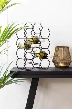 Pack Of 2 X Wine Racks 12 Bottless 30x18x46 Cm SALBRIS Matt Black -Lifestyle Haven Shop light living dining pack of 2 x wine racks 12 bottless 30x18x46 cm salbris matt black house of isabella uk 29514085138486