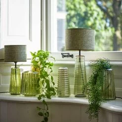 Shade Cylinder 25-25-18 Cm TWEED Green -Lifestyle Haven Shop light living lighting shade cylinder 25 25 18 cm tweed green house of isabella uk 40273977377075