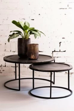 Coffee Table S/2 Ø60x38+Ø78x42 Cm TALCA Lead Antiq Deep Edge 11 Coffee Table S/2 Ø60x38+Ø78x42 Cm TALCA Lead Antiq Deep Edge -Lifestyle Haven Shop light living living coffee table s 2 o60x38 o78x42 cm talca lead antiq deep edge house of isabella uk 29328345956406