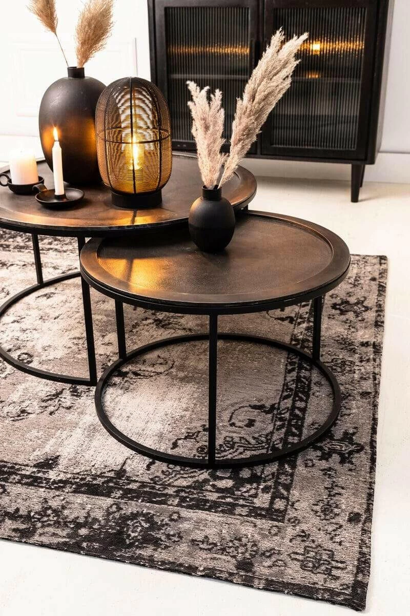 Coffee Table S/2 Ø60x38+Ø78x42 Cm TALCA Lead Antiq Deep Edge 8 Coffee Table S/2 Ø60x38+Ø78x42 Cm TALCA Lead Antiq Deep Edge - Image 8