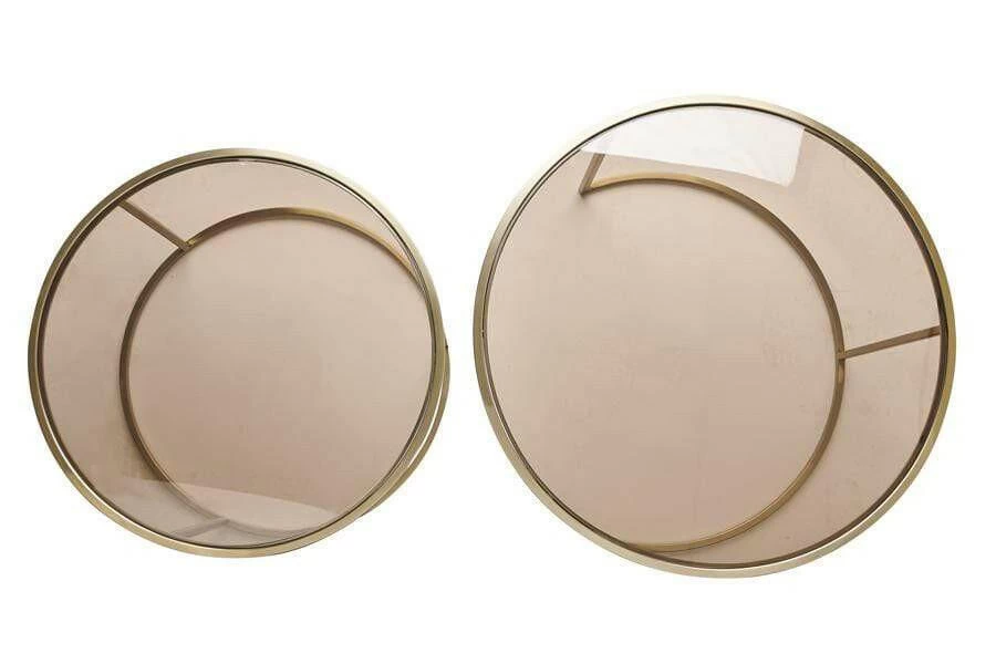 Coffee Table S/2 Ø65x39+Ø75x44 Cm DUARTE Gls Brown+l Gold 3 Coffee Table S/2 Ø65x39+Ø75x44 Cm DUARTE Gls Brown+l Gold - Image 3