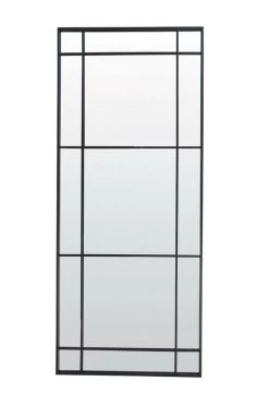 Mirror 77x3x183 Cm RINCON Clear Glass+matt Black