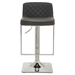 Baina Dark Grey And Chrome Square Base Bar Stool -Lifestyle Haven Shop noosa co dining baina dark grey and chrome square base bar stool house of isabella uk 42934330917171