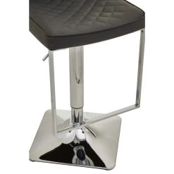 Baina Dark Grey And Chrome Square Base Bar Stool -Lifestyle Haven Shop noosa co dining baina dark grey and chrome square base bar stool house of isabella uk 42934331048243