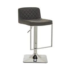 Baina Dark Grey And Chrome Square Base Bar Stool -Lifestyle Haven Shop noosa co dining baina dark grey and chrome square base bar stool house of isabella uk 42934331179315