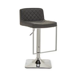 Baina Dark Grey And Chrome Square Base Bar Stool -Lifestyle Haven Shop noosa co dining baina dark grey and chrome square base bar stool house of isabella uk 42934331212083