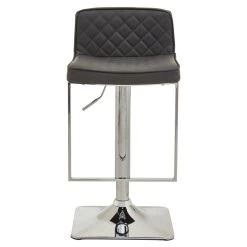 Baina Dark Grey And Chrome Square Base Bar Stool -Lifestyle Haven Shop noosa co dining baina dark grey and chrome square base bar stool house of isabella uk 42934331244851