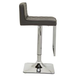 Baina Dark Grey And Chrome Square Base Bar Stool -Lifestyle Haven Shop noosa co dining baina dark grey and chrome square base bar stool house of isabella uk 42934331277619