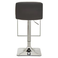 Baina Dark Grey And Chrome Square Base Bar Stool -Lifestyle Haven Shop noosa co dining baina dark grey and chrome square base bar stool house of isabella uk 42934331310387
