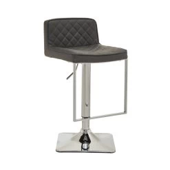 Baina Dark Grey And Chrome Square Base Bar Stool -Lifestyle Haven Shop noosa co dining baina dark grey and chrome square base bar stool house of isabella uk 42934331441459