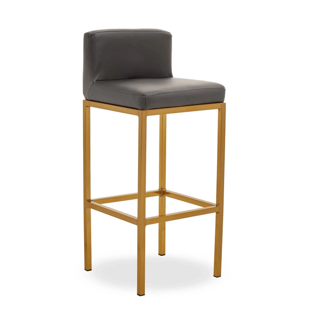 Baina Dark Grey Pu And Gold Finish Bar Chair 1 Baina Dark Grey Pu And Gold Finish Bar Chair