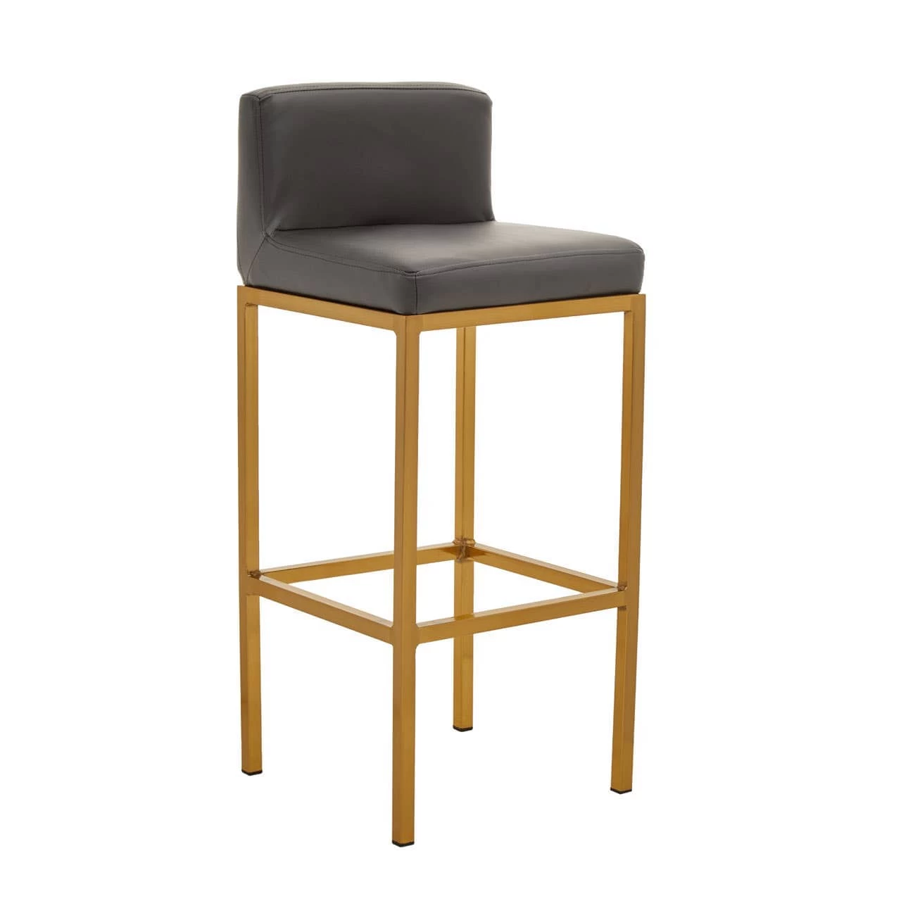 Baina Dark Grey Pu And Gold Finish Bar Chair 2 Baina Dark Grey Pu And Gold Finish Bar Chair - Image 2
