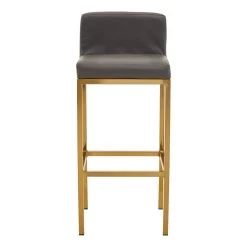 Baina Dark Grey Pu And Gold Finish Bar Chair 12 Baina Dark Grey Pu And Gold Finish Bar Chair -Lifestyle Haven Shop noosa co dining baina dark grey pu and gold finish bar chair house of isabella uk 42934283764019
