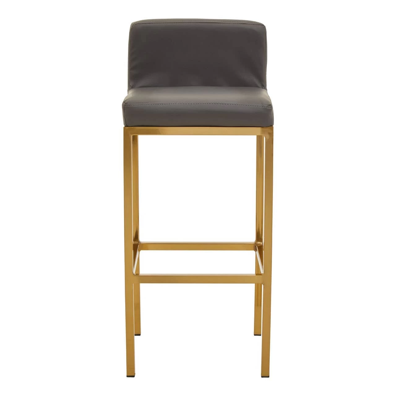 Baina Dark Grey Pu And Gold Finish Bar Chair 3 Baina Dark Grey Pu And Gold Finish Bar Chair - Image 3