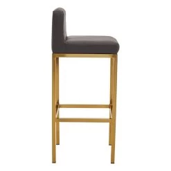 Baina Dark Grey Pu And Gold Finish Bar Chair 13 Baina Dark Grey Pu And Gold Finish Bar Chair -Lifestyle Haven Shop noosa co dining baina dark grey pu and gold finish bar chair house of isabella uk 42934283796787