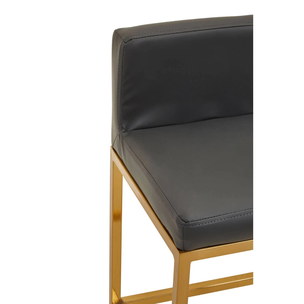 Baina Dark Grey Pu And Gold Finish Bar Chair 6 Baina Dark Grey Pu And Gold Finish Bar Chair - Image 6