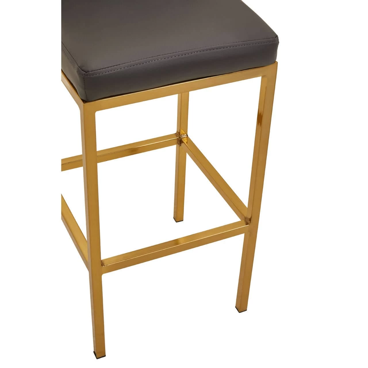 Baina Dark Grey Pu And Gold Finish Bar Chair 7 Baina Dark Grey Pu And Gold Finish Bar Chair - Image 7