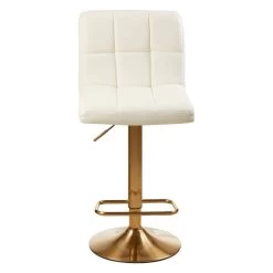 Baina Gold And White Finish Bar Stool