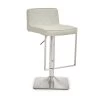 Baina White And Chrome Bar Stool With Square Base