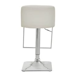 Baina White And Chrome Bar Stool With Square Base -Lifestyle Haven Shop noosa co dining baina white and chrome bar stool with square base house of isabella uk 42934317744435