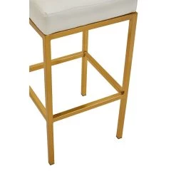 Baina White Pu And Gold Finish Bar Stool 12 Baina White Pu And Gold Finish Bar Stool -Lifestyle Haven Shop noosa co dining baina white pu and gold finish bar stool house of isabella uk 42934298673459