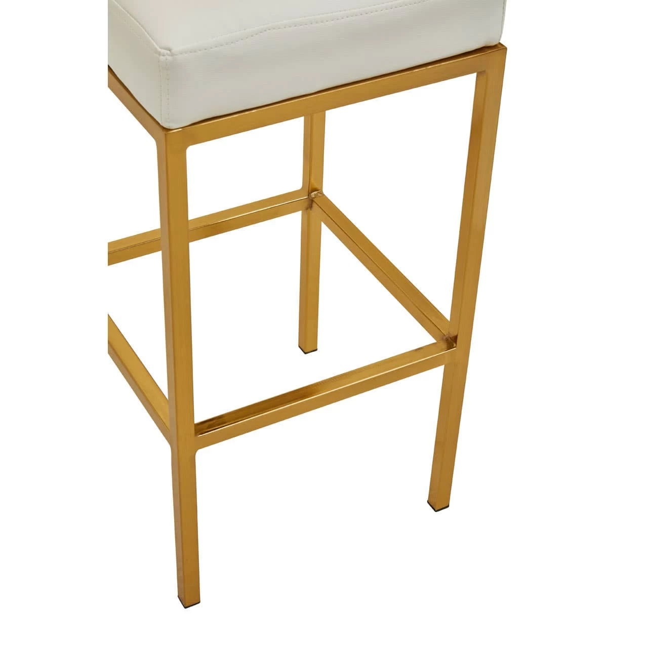 Baina White Pu And Gold Finish Bar Stool 6 Baina White Pu And Gold Finish Bar Stool - Image 6