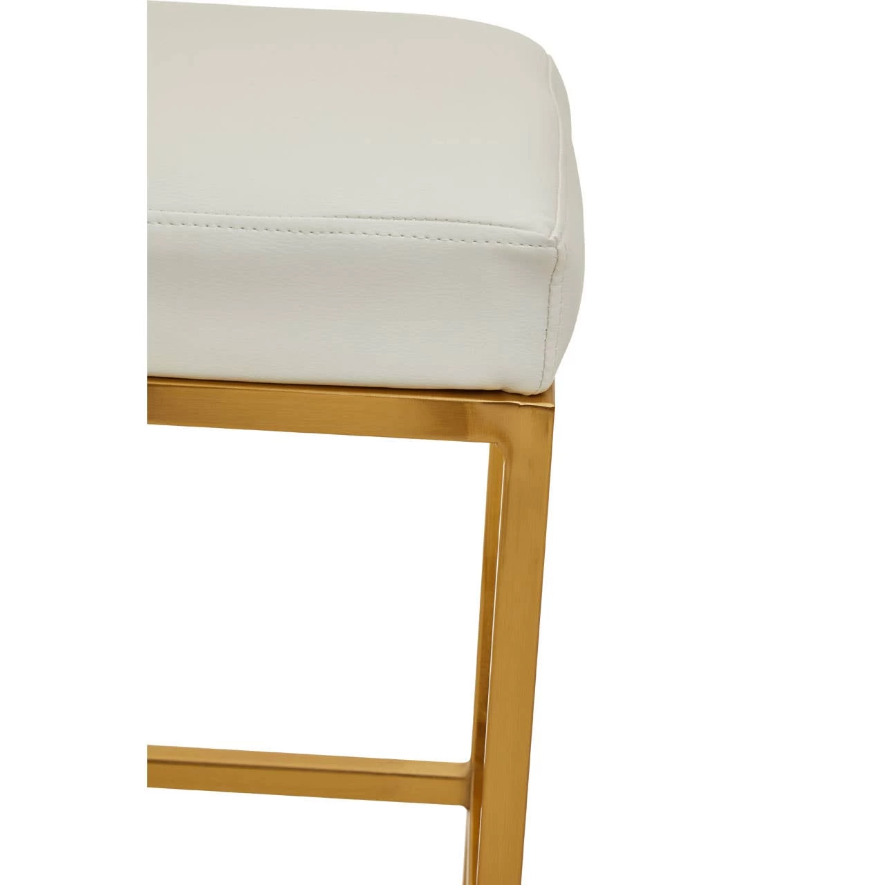 Baina White Pu And Gold Finish Bar Stool 7 Baina White Pu And Gold Finish Bar Stool - Image 7