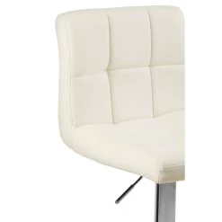 Baina White Quilted Chrome Base Bar Stool -Lifestyle Haven Shop noosa co dining baina white quilted chrome base bar stool house of isabella uk 42933631975731