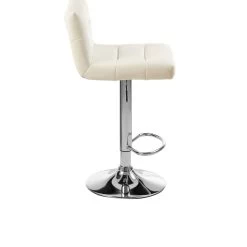 Baina White Seat Bar Stool With Chrome Base -Lifestyle Haven Shop noosa co dining baina white seat bar stool with chrome base house of isabella uk 42933626274099
