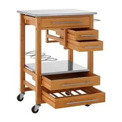 Bamboo Four Drawer Kitchen Trolley -Lifestyle Haven Shop noosa co dining bamboo four drawer kitchen trolley house of isabella uk 42933172175155