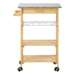 Glenn Pinewood Large Kitchen Trolley