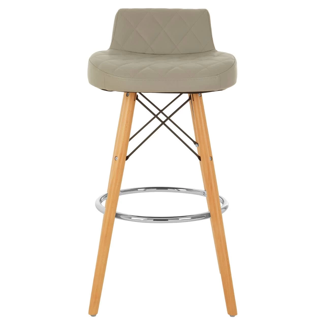 Stockholm Grey Leather Effect Seat Bar Stool 1 Stockholm Grey Leather Effect Seat Bar Stool
