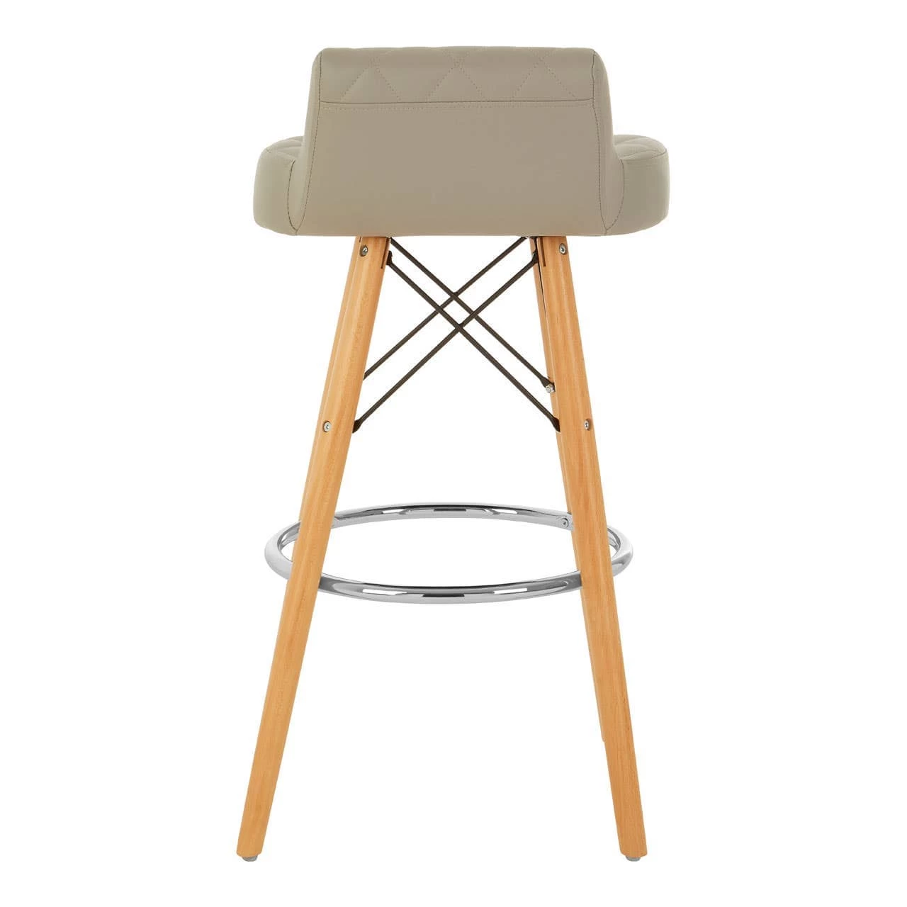 Stockholm Grey Leather Effect Seat Bar Stool 4 Stockholm Grey Leather Effect Seat Bar Stool - Image 4