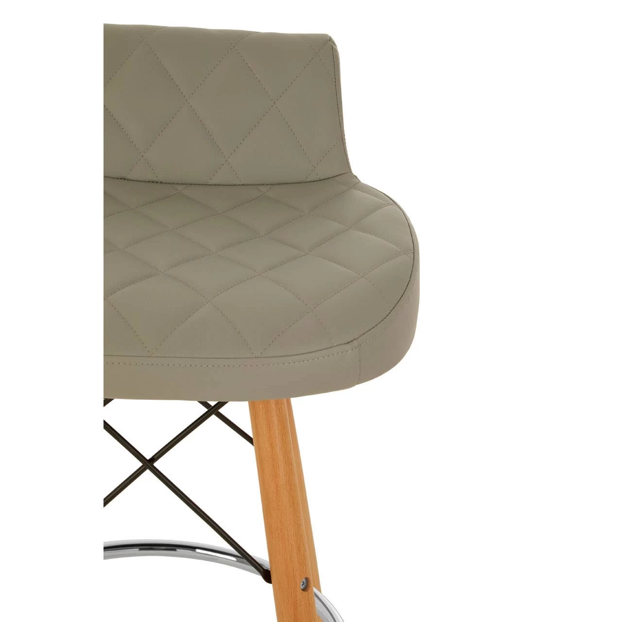 Stockholm Grey Leather Effect Seat Bar Stool 5 Stockholm Grey Leather Effect Seat Bar Stool - Image 5