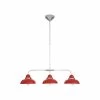 Conrad Red And Chrome 3 Light Pendant Light