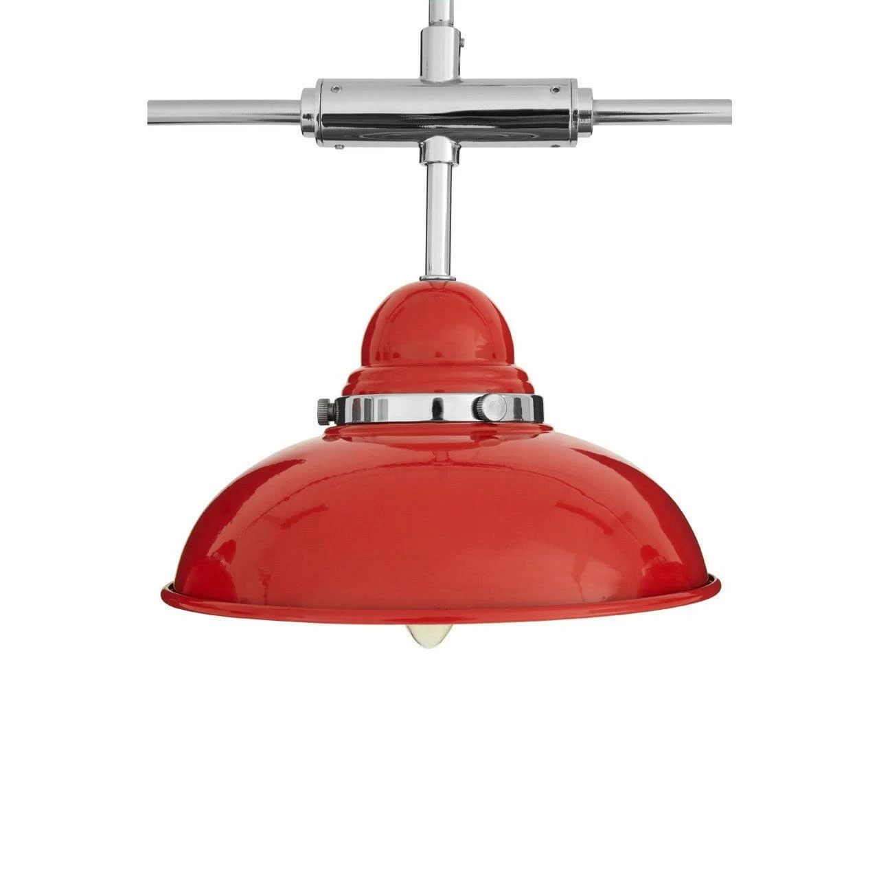 Conrad Red And Chrome 3 Light Pendant Light 2 Conrad Red And Chrome 3 Light Pendant Light - Image 2