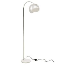 Karter Floor Chrome Finish Lamp With White Base